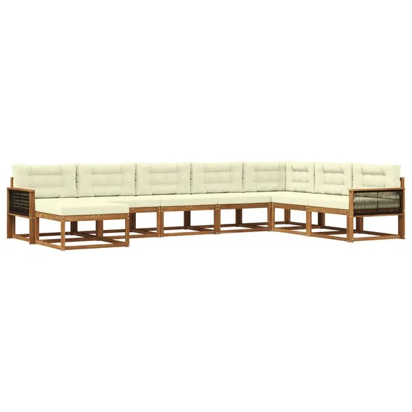 vidaXL Ensemble de canapés d'extérieur 8 pc Naturel et Crème