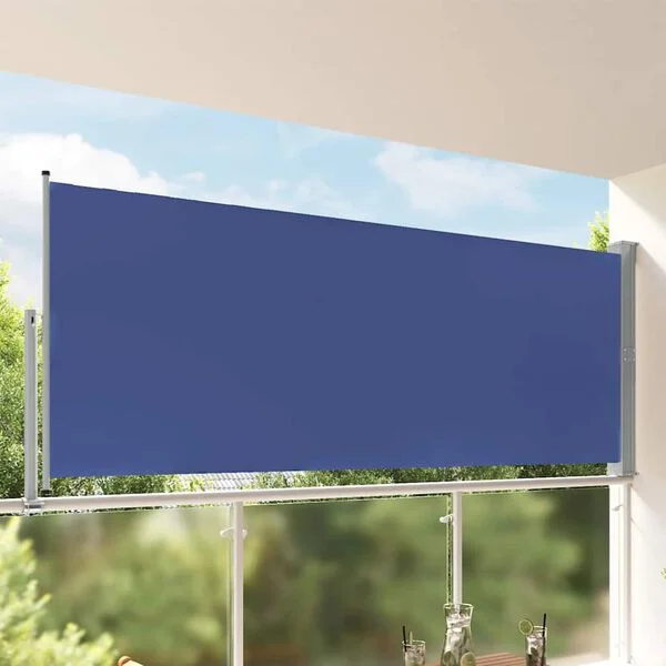 vidaXL Auvent latéral rétractable de patio 140 x 300 cm Bleu