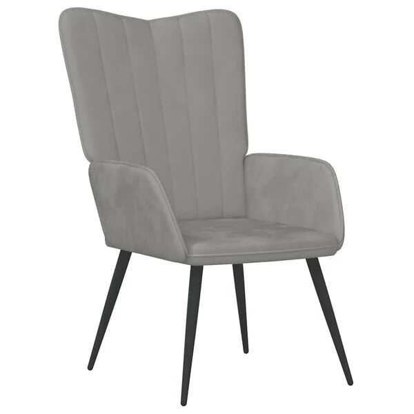 vidaXL Chaise de relaxation Gris clair Velours