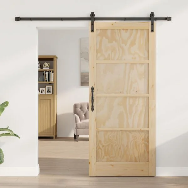 vidaXL Porte coulissante 86 x 198, 5 cm Bois de pin massif