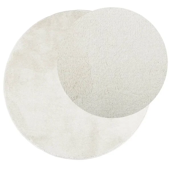 vidaXL Tapis OVIEDO à poils courts crème Ø 120 cm