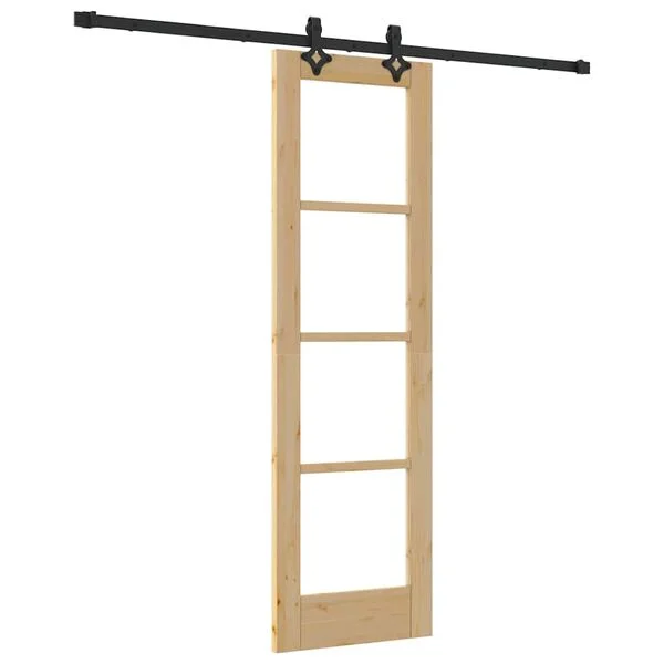 vidaXL Porte coulissante ORKDAL 61 x 198, 5 cm Naturel et noir