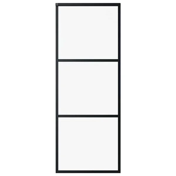 vidaXL Porte coulissante 3 panneaux Verre ESG et aluminium 76x205 cm Noir
