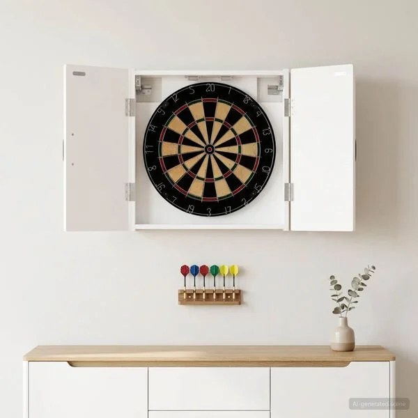vidaXL Cabinet pour cible HAARLEM Blanc 52, 5 x 10, 5 x 53, 5 cm
