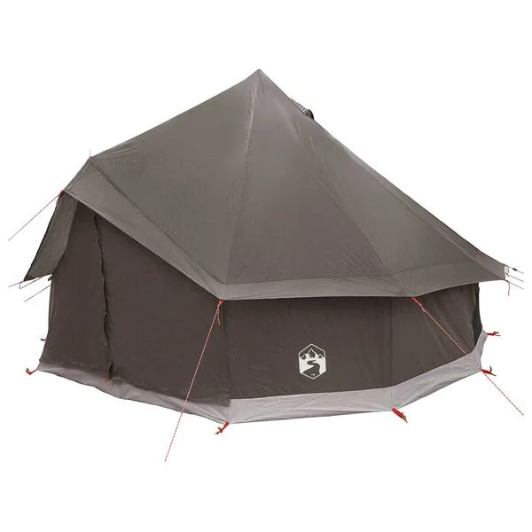 vidaXL Tente Tipi 6 personne Marron Gris Polyester et Acier