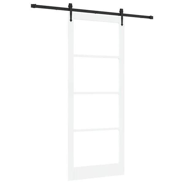 vidaXL Porte coulissante 93 x 232 cm Bois de pin massif et verre