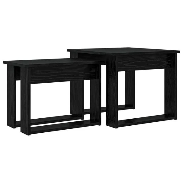 vidaXL Ensemble de tables basses 2 pc Chêne noir 50 x 52 x 42 cm