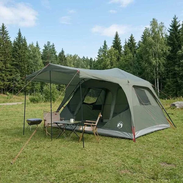 vidaXL Tente familiale Vert armée 6 personnes Polyester et Acier