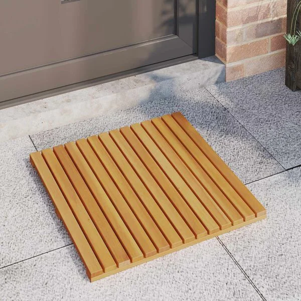 vidaXL Tapis de bain 2 pc Naturel 50 x 50 cm Bois d'Acacia Massif