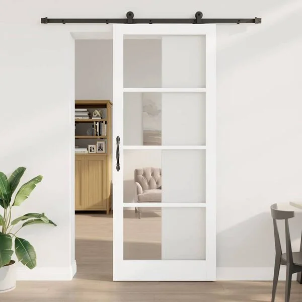 vidaXL Porte coulissante ORKDAL 93 x 232 cm Blanc et noir