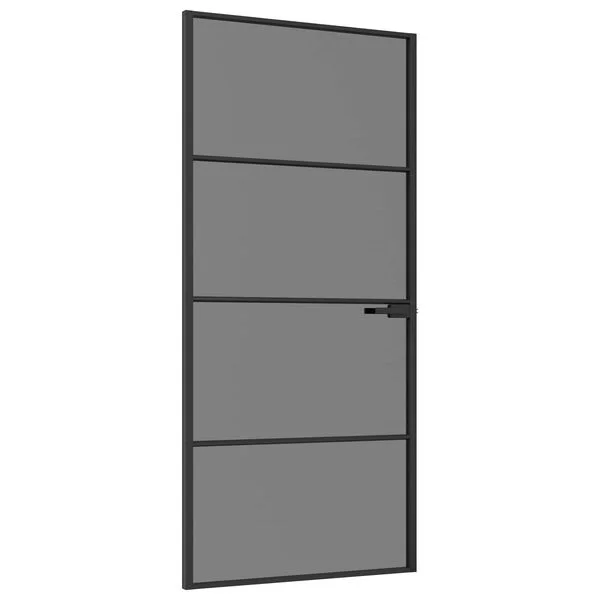 vidaXL Porte intérieure 93 x 201, 5 cm Verre trempé et aluminium