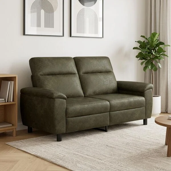 vidaXL Canapé Vert armée 178 x 90 x 95 cm Simili daim