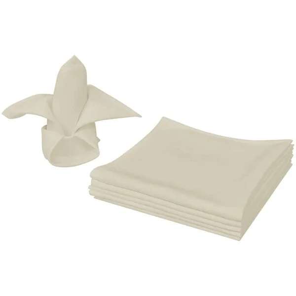 vidaXL Serviettes de table 10 pcs Crème 50x50 cm