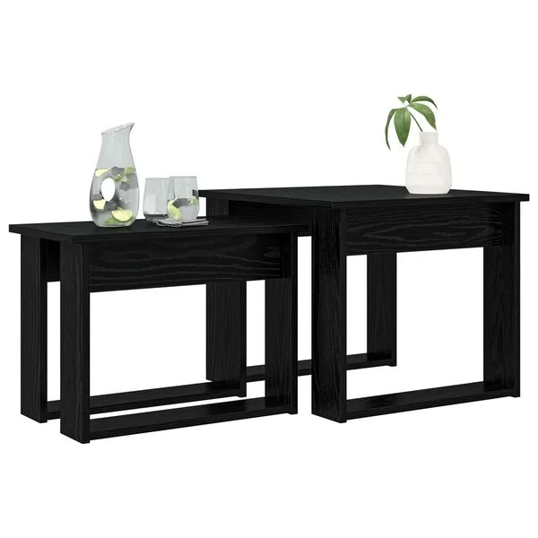 vidaXL Ensemble de tables basses 2 pc Chêne noir 50 x 52 x 42 cm