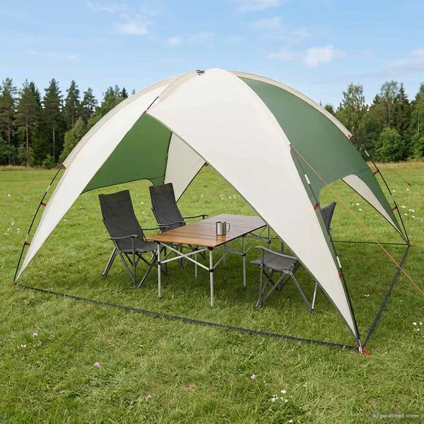 vidaXL Tente de camping avec un abri imperméable 4 personne Vert