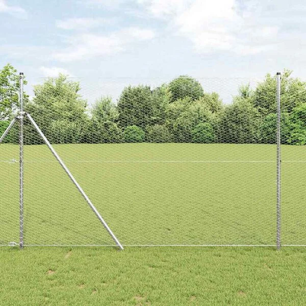 vidaXL Fixation au sol hexagonale 25 x 1, 6 m Acier galvanisé Argenté