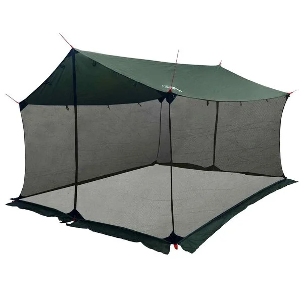 vidaXL Tarp de camping avec murs en maille Vert armée