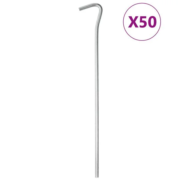 vidaXL Piquets de tente 50 pcs 23 cm Ø5 mm acier galvanisé