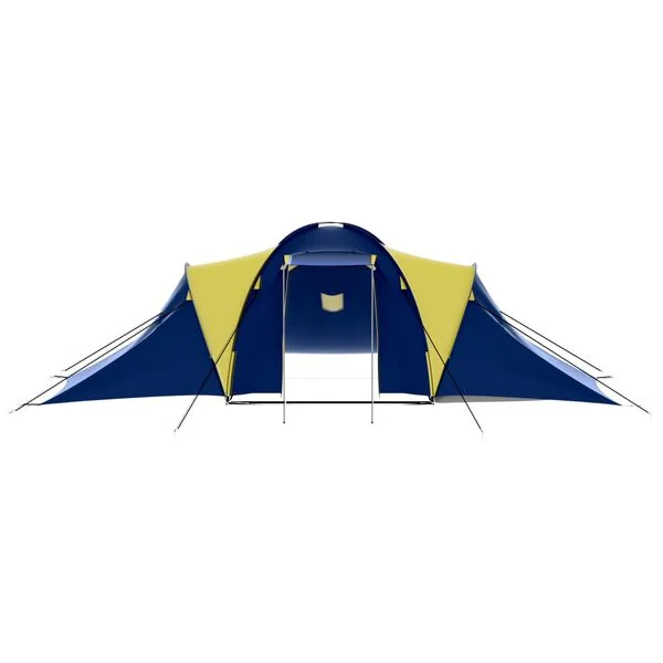 vidaXL Tente de camping tissu 9 personnes bleu et jaune