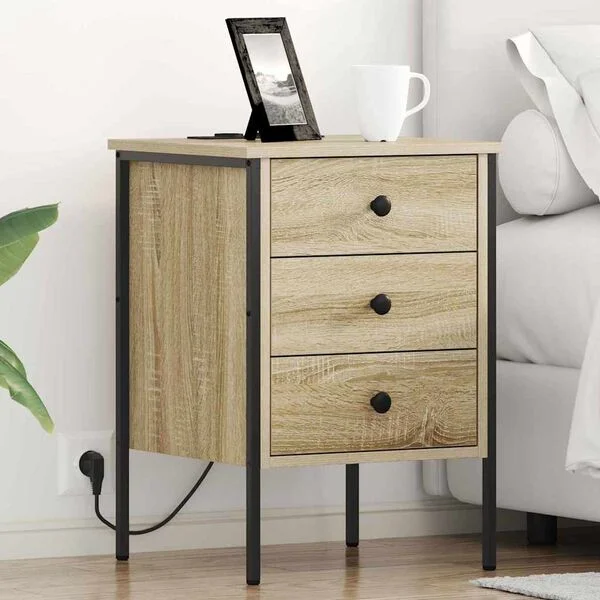 vidaXL Cabinet de chevet 2 pièces Chêne Sonoma 42 x 41 x 61 cm