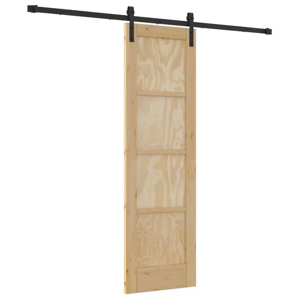 vidaXL Porte coulissante Naturel 61 x 198, 5 cm Bois de pin massif