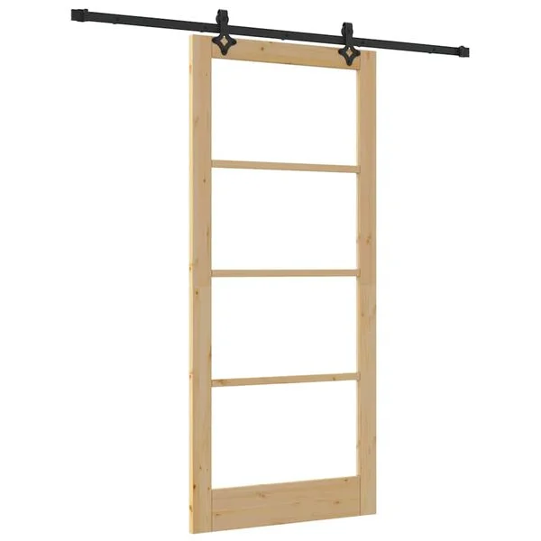 vidaXL Porte coulissante ORKDAL 93 x 211 cm Naturel et noir