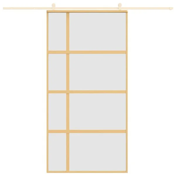 vidaXL Porte coulissante doré 102, 5x205 cm verre ESG dépoli aluminium
