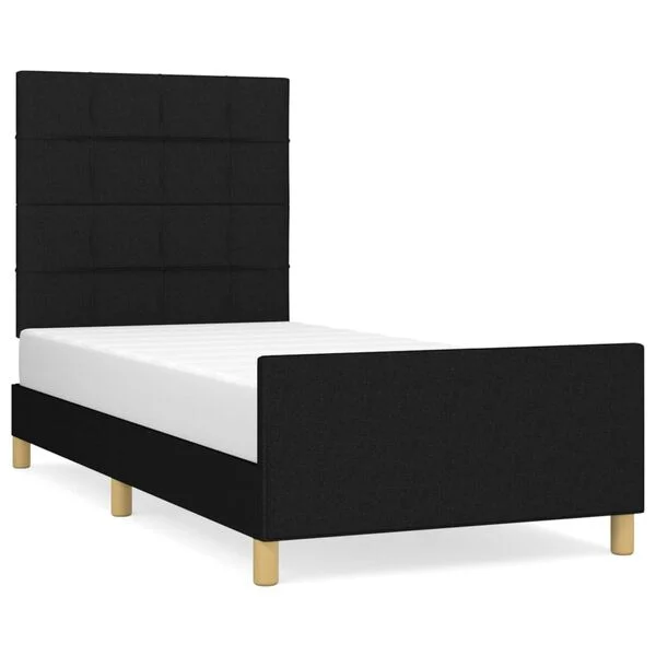 vidaXL Cadre de lit sans matelas noir 100x200 cm tissu
