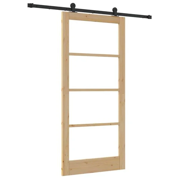 vidaXL Porte coulissante ORKDAL 93 x 202 cm Naturel et noir