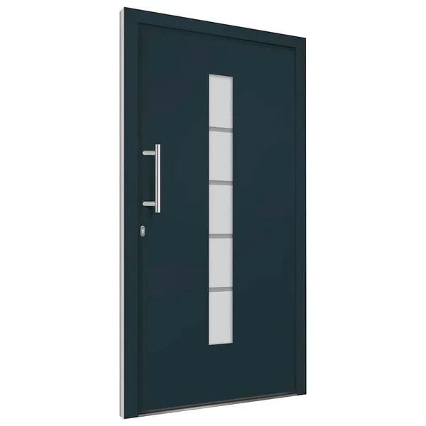 vidaXL Porte d'entrée Aluminium et PVC Anthracite 100x210 cm