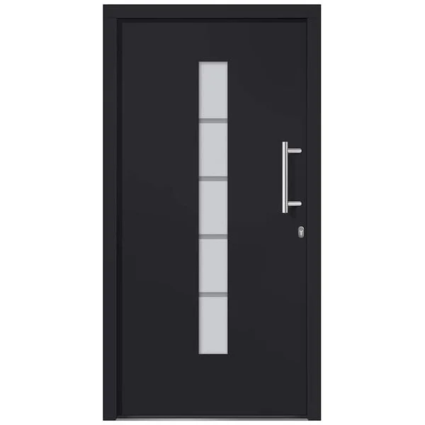 vidaXL Porte d'entrée Aluminium et PVC Anthracite 110x210 cm
