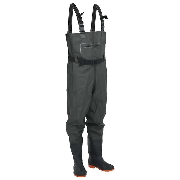 vidaXL Cuissardes avec bottes et ceinture vert foncé taille 42