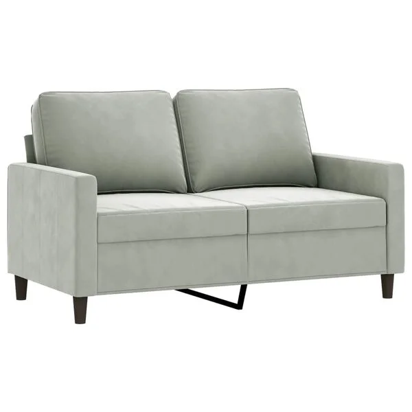 vidaXL Ensemble de canapés 2 pcs avec coussins Gris clair Velours