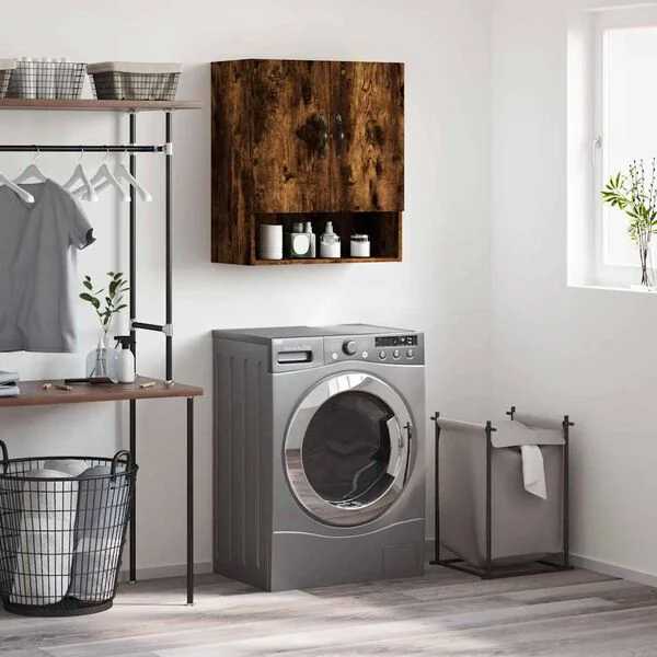 vidaXL Armoire murale chêne fumé 60x31x70 cm bois d'ingénierie
