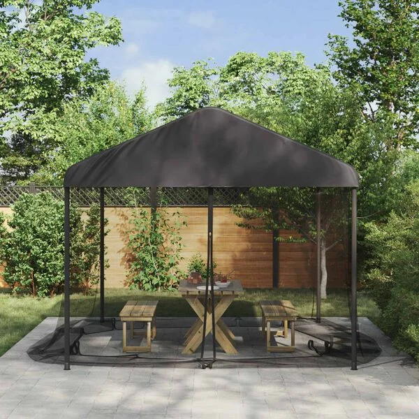 vidaXL Moustiquaire pour gazebo 220 mesh Noir 4, 5 x 3 x 2 m Polyester
