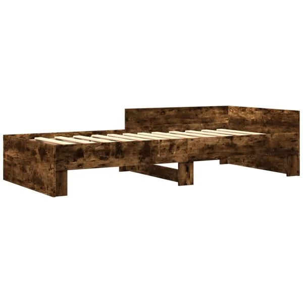 vidaXL Cadre de lit sans matelas chêne fumé 90x190cm bois d'ingénierie