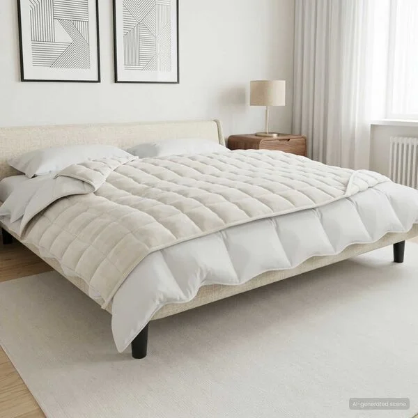 vidaXL Couverture Pondérée Blanc 137 x 200 cm 10 kg 100% Coton 205T