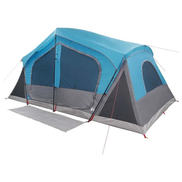 vidaXL Tente Cabane Bleu 10 personnes Polyester et Acier