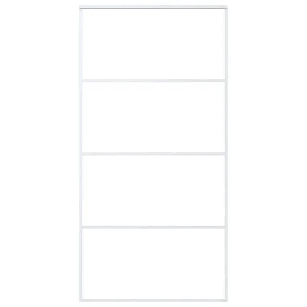 vidaXL Porte coulissante Verre ESG dépoli aluminium 102, 5x205 cm Blanc