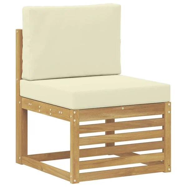 vidaXL Ensemble de canapés d'extérieur 7 pc Blanc et Crème Polyester