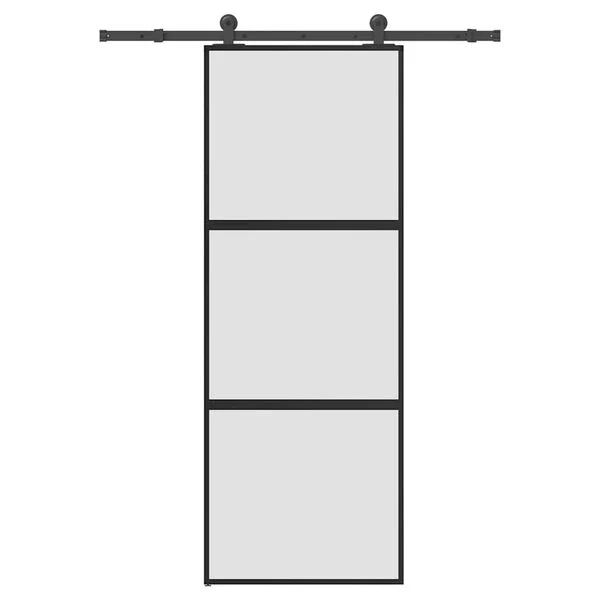 vidaXL Porte coulissante kit de quincaillerie trempé verre aluminium