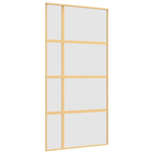 vidaXL Porte coulissante doré 102, 5x205 cm verre ESG dépoli aluminium