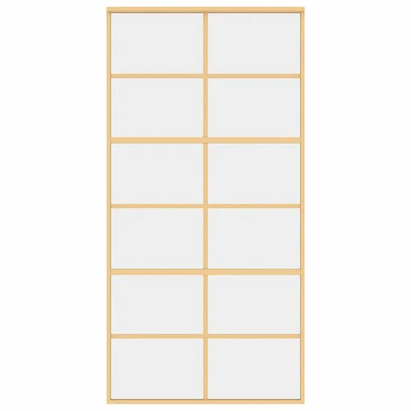 vidaXL Porte coulissante doré 102, 5x205cm verre ESG clair et aluminium