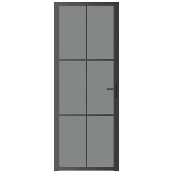 vidaXL Porte intérieure 76x201, 5 cm Noir Verre ESG et aluminium
