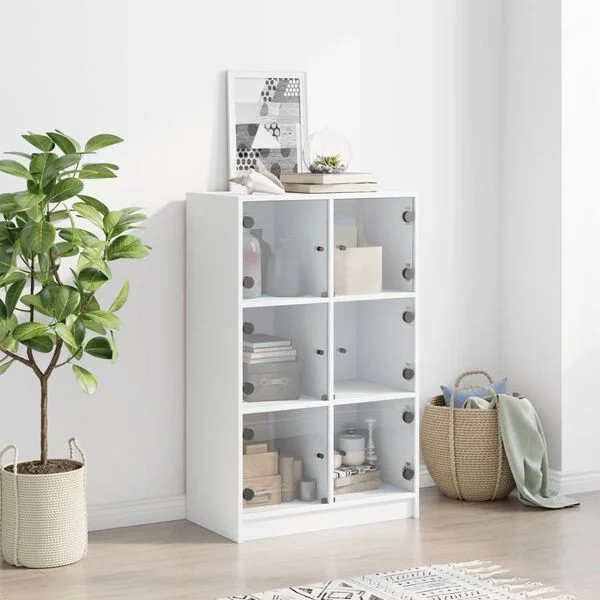 vidaXL Buffet haut avec portes blanc 68x37x109 cm bois d'ingénierie