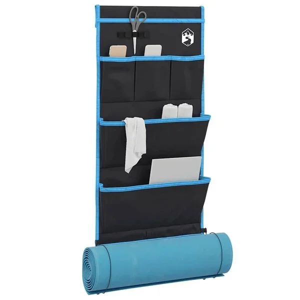 vidaXL Sac de rangement avec stockage Noir et Bleu 91 x 47, 5 cm oxford