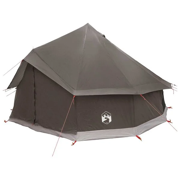 vidaXL Tente Tipi 8 personne Marron Gris Polyester et Acier