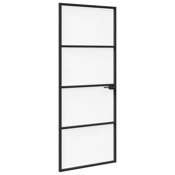 vidaXL Porte de maison 83 x 201, 5 x 3, 5 cm Aluminium et Verre Trempé