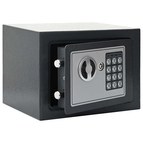 vidaXL Coffre-fort numérique Gris foncé 23 x 17 x 17 cm Acier