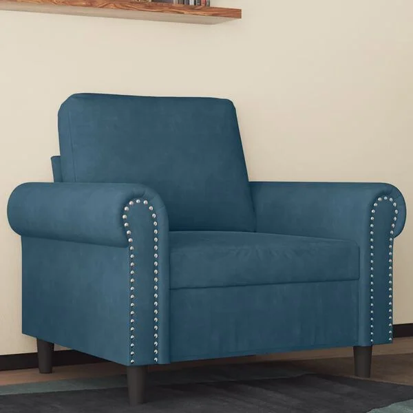 vidaXL Fauteuil Bleu 60 cm Velours